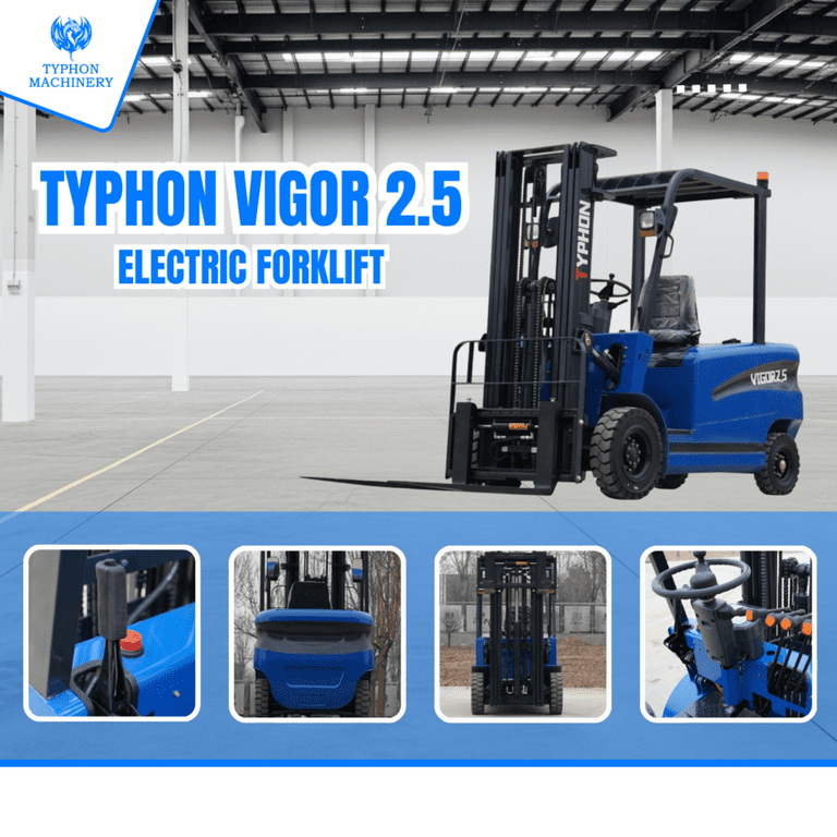 2025 TYPHON Vigor 2.5 Blue Electric Forklift – 2.5 Ton Lift Truck Jitney Hi-Lo - Image 6