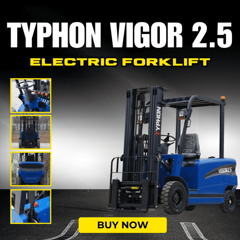 2025 TYPHON Vigor 2.5 Blue Electric Forklift – 2.5 Ton Lift Truck Jitney Hi-Lo - Image 10