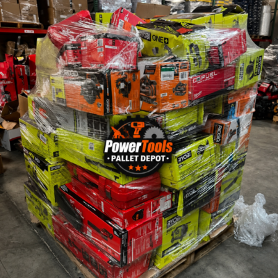 Mixed Power Tools & Accessories Pallet – Ryobi / Milwaukee / Ridgid – 135 Units