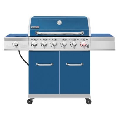 Royal Gourmet Cabinet Style Blue 6 -Burner Liquid Propane Gas Grill 1 -Side Burner