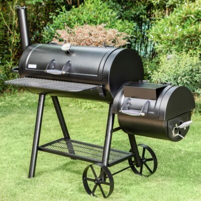Sunshine Valley 941-Sq. in Black Horizontal Charcoal Smoker